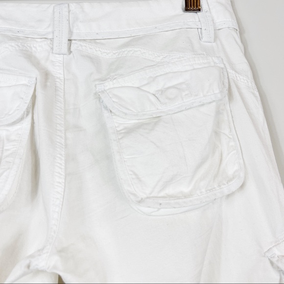 Armani Exchange White Capris Logo Big Pocket Size2 - Picture 12 of 16